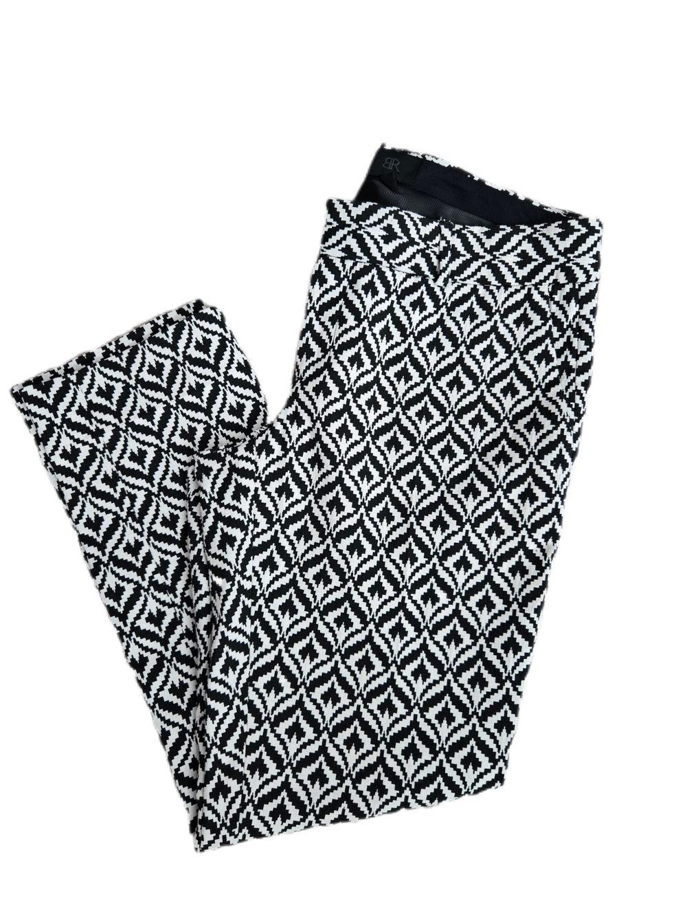 Banana Republic Hampton Crop Pants Black and White Geometric Design